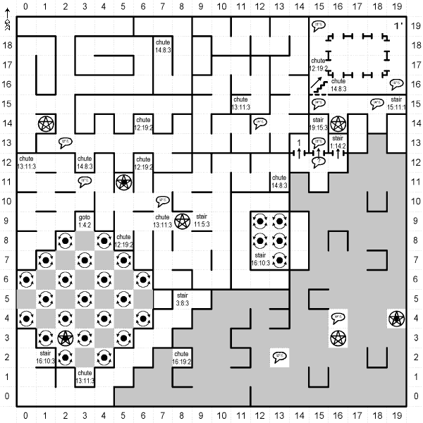 Wizardry IV: Return of Werdna Level 01 Map